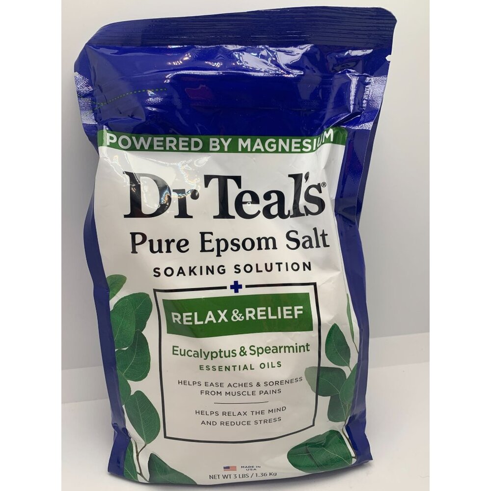 Dr Teals Pure Epsom Salt Soaking Solution 3 Lbs With Eucalyptus & Spearmint Esse